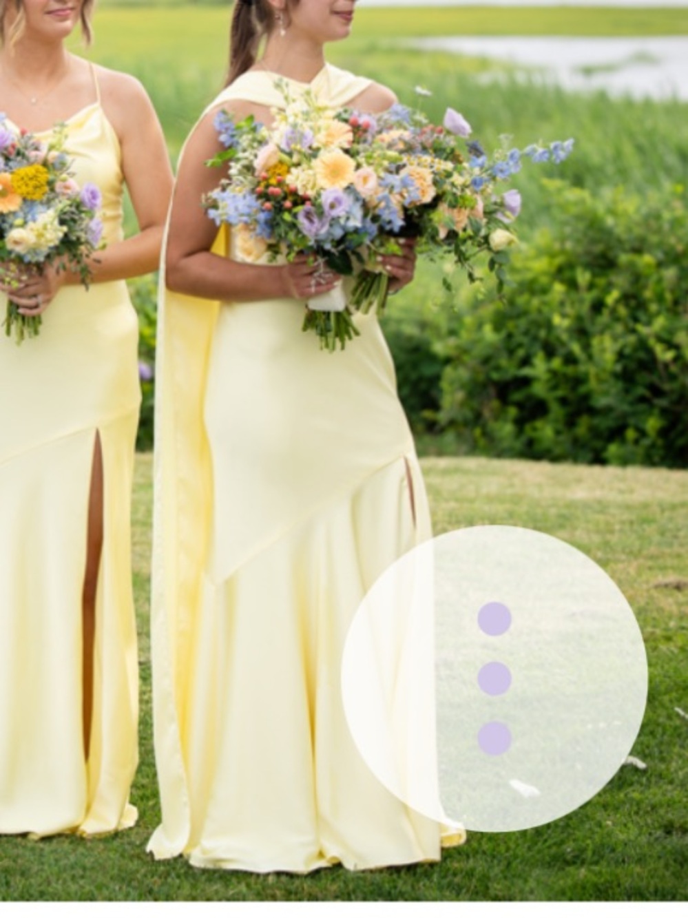 Lemon Sorbet Satin Cape Halter Eileen Matte Slit Dress - Picture 5 of 11